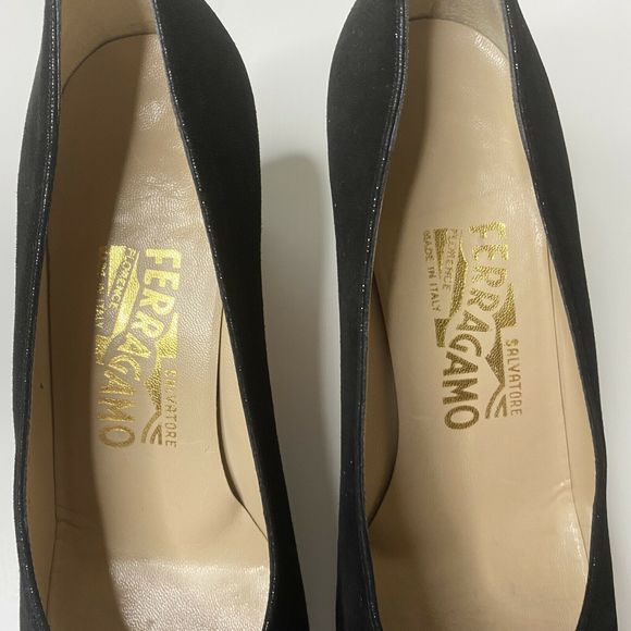 Salvatore Ferragamo Pumps Sz 7.5 AA Square Toe - Picture 4 of 8